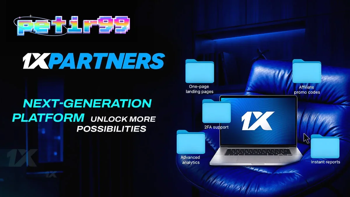 Dasbor afiliasi 1xPartners yang telah diperbarui dengan antarmuka yang lebih bersih dan efisien.